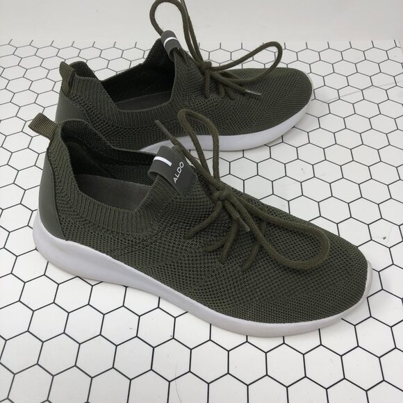 Aldo Army Green Lace Up Sneakers 5 - Picture 2 of 5